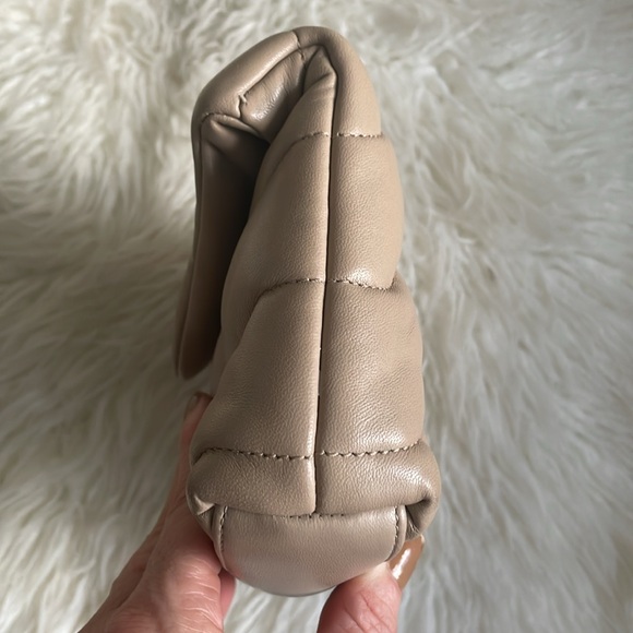Yves Saint Laurent Lambskin Monogram Loulou Puffer Pouch Clutch Dark Beige - Picture 9 of 16